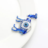 Lucky Eye Blue Turkish Evil Eye Refrigerator Sticker Alloy Camel Magnet Refrigerator Sticker for Women Men Fashion Jewelry