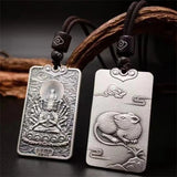 Twelve Zodiac Tiger Dragon Necklace For Men Jewelry Retro Patron Buddha Pendant Male Lucky Blessing Anniversary Accessories