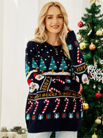 Autumn And Winter Christmas Tree Sweater Pullover Small Snowman Sweater New Fashion Elegant Casual Loose Top Sweater 2025
