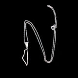 New fashionable stainless steel Israel map pendant necklace, simple and versatile, ethnic style map pendant collarbone chain for