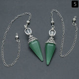 Natural Stone Crystal Reiki Pendulum Rose Quartz Amethysts Hexagonal Cone Shape Charm for Jewelry Making Necklace Accessories
