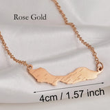 Anniyo 4CM Curacao Map & Village Name Pendant Chain Necklaces Charm Stainless Steel Gold Color Silver Color Jewellery @230421