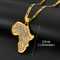 Anniyo Africa Map Pendant Necklace Women Men Silver Color/Gold Color Ethiopian Jewelry Wholesale African Hiphop Item @132106