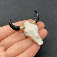 19 Styles Acrylic Cow Pendant Bull Skull Bone Gold Plated Charms for Men's Fashion DIY Jewelry Bull Head Pendant Necklace Gifts