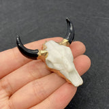 19 Styles Acrylic Cow Pendant Bull Skull Bone Gold Plated Charms for Men's Fashion DIY Jewelry Bull Head Pendant Necklace Gifts