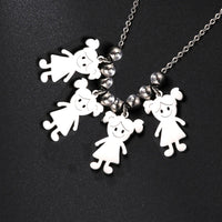 Personalized Boy Girl Necklace Custom Chain Name Mother Father Day Kid Family Gift For Women Men Stainless Steel Pendant Jewelry