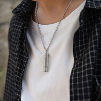 925 Thai Silver Retro faceted Pendant Simple vintage Neutral Style Can be opened Necklace Men's and Women's Party Jewelry