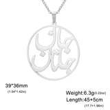 LIKGREAT Iranian Persian Poem Caliography Necklace for Women Men Stainless Steel Farsi Women Life Freedoom Pendant Jewelry Gifts