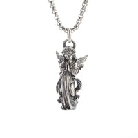 Retro Gothic Mysterious Demon Angel Wings Pendant Necklace Men's Punk Hip Hop Trendy Cool Jewelry Boy Gift