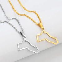Anniyo Kurdistan Pendant Chain Necklaces for Women Men Stainless Steel Jewelry @319101