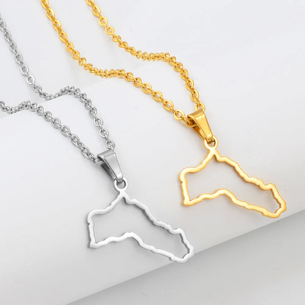 Anniyo Kurdistan Pendant Chain Necklaces for Women Men Stainless Steel Jewelry @319101