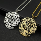 2024 New fashion Tree of Life elegant pendant lettering hollow necklace temperament hundred matching couple collarbone chain