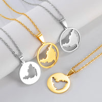 Anniyo Sint Maarten and Saint-Martin Island Pendant Necklaces for Women Men Saint Martin SXM Jewellery Stainless Steel #312421