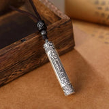 Ethnic Style Magic Wand Pendant For Men Jewelry Retro Auspicious Clouds Scripture Tube Necklace Male Choker Accessories