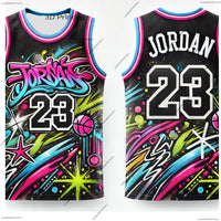 Chat GPT Smart Design USA Basketball Jersey Jordan Graffiti Street No. 23 Basketball Jersey Vest Quick-drying Basketball Jersey