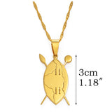 Anniyo Kenya Map Flag Pendant Necklaces For Women Girls African Jewelry Kenyans Stainless Steel  #002221
