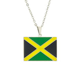 2024 New fashion stainless steel Jamaican flag necklace for women and men couples ethnic style accessory collarbone chain annive