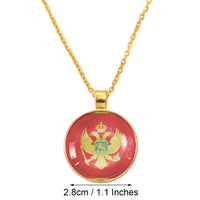 Anniyo Montenegro Flag Pendant Necklaces for Women Men Montenegrin Jewelry #D0056