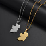 Anniyo Ireland Map Pendant Necklaces Stainless Steel Éirinn Jewelry #350901