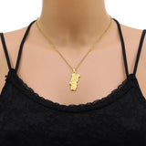 2024 new fashion stainless steel Portugal map pendant necklace temperament everything collarbone chain birthday anniversary gift