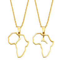 Anniyo Morocco and Eritrea Map Pendant Necklaces Stainless Steel Jewelry #313421