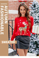 Christmas Knitted Pullover Sweater For Women 2025 Autumn And Winter New Fashion Casual Loose Sweater Womens Clothing