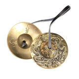 6.5cm Tibetan Bell Meditation Handcrafted Cymbal Bell Copper Crisp Sound Symbols Buddhist Temple with Bag