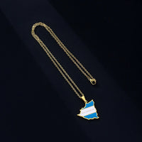 2024 new fashion stainless just Nicaragua map flag pendant necklace temperament everything collarbone chain birthday anniversary