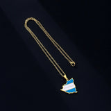 2024 new fashion stainless just Nicaragua map flag pendant necklace temperament everything collarbone chain birthday anniversary