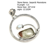 Genuine Labradorite Agate Lapis  Jasper Pendant