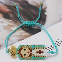 ZHONGVI Cute Religious Saint Design Bracelets for Womne Lady Colorful Miyuki Bead Europe and America Vacation Friendship Jewelry