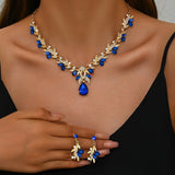 Wholesale Bridal Jewelry Set for Wedding Dress, Alloy Choker Necklace and Earrings Set for Women, Elegant Bride Accessories in S
