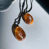 Retro Amber Pendant Necklace Fashion Insect Golden Scorpion Amber Drop Pendant Necklace Men's and Women's Necklace Accessories