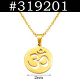 Anniyo 2Modes/Tamil Symbol Small Yoga Charm Pendant Necklaces Women Girls Indian Hindoo Hindu Buddhist OM India Religion @319201