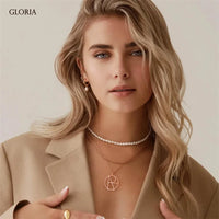 Personalized Logo Name Necklace Custom Monogram Pendant Unique Minimalist Design Name Necklace for Women Anniversary Gift