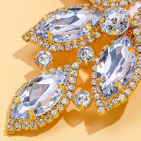 Exaggerated Leaf Necklace Earrings Sets Bridal for Women Gift Colorful Rhinestone African Jewelry Set Nigerian Wedding Costume