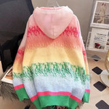New Year Sweater Christmas Rainbow Long Sweater Autumn and Winter New Lazy Three-dimensional Hooded Cartoon Loose Thick Sweater