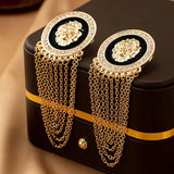 Exaggerated Trendy Lion Head Crystal Earrings for Women Fashion Shiny Long Tassel Simple Oil Dripping Enamel Earrings Jewelry