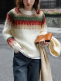 Christmas Red Sweater 2025 Autumn and Winter New Lazy Wind Thick Retro Design Knitted Pullover Winter Clothes Women