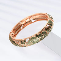 Cloisonne Bracelet For Women Floral Viking Bangle On Hand Enamel Women's Bracelets Green Hawaiian India African Jewelry Alloy
