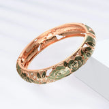 Cloisonne Bracelet For Women Floral Viking Bangle On Hand Enamel Women's Bracelets Green Hawaiian India African Jewelry Alloy