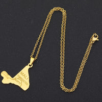 2024 New fashion stainless steel Mali map pendant map necklace for men and women geometric titanium steel pendant national style