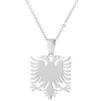 2024 New fashion stainless steel Albanian eagle pendant necklace temperament everything with cute animal collarbone chain access