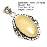 Genuine Labradorite Agate Lapis  Jasper Pendant