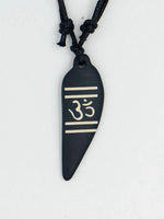 AUM OM Ohm Hindu Buddhist Hinduism Yoga India yak bone Carving Pendant Necklace Amulet Lucky Gift Tribal Fashion Jewelry