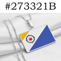 Anniyo Bonaire Flag Pendant Necklaces for Women Girls Antilles Curacao Jewelry #273321
