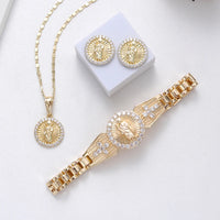 Sally's Paradise Mexican style Saint Jude Virgin Mary jewelry set suitable for daily wear Christmas gift for women ﻿