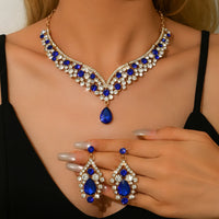 Ladies' fashionable design necklace earrings jewelry set suitable for daily wear, wedding parties, holiday gifts