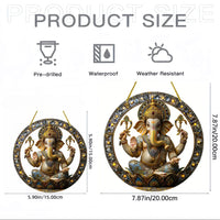 Vibrant Ganesha-The God of Wisdom Suncatcher,2D Round Translucent Hanging,home,room,Hinduism Religious Occasions&Festive Decor