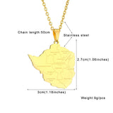 2024 new fashion stainless steel Zimbabwe city with map pendant necklace temperament everything collarbone chain birthday annive